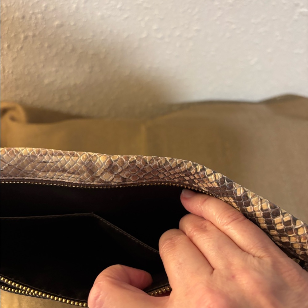Coach Snake Print Clutch with Zipper Accents - Picture 7 of 16